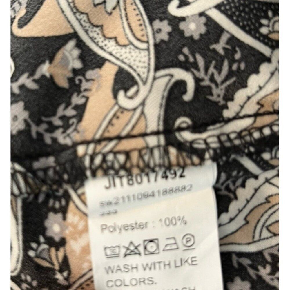 Emery Rose Ladies Large Black Paisley Wide Leg Lightweight Casual Pants - Picture 4 of 4